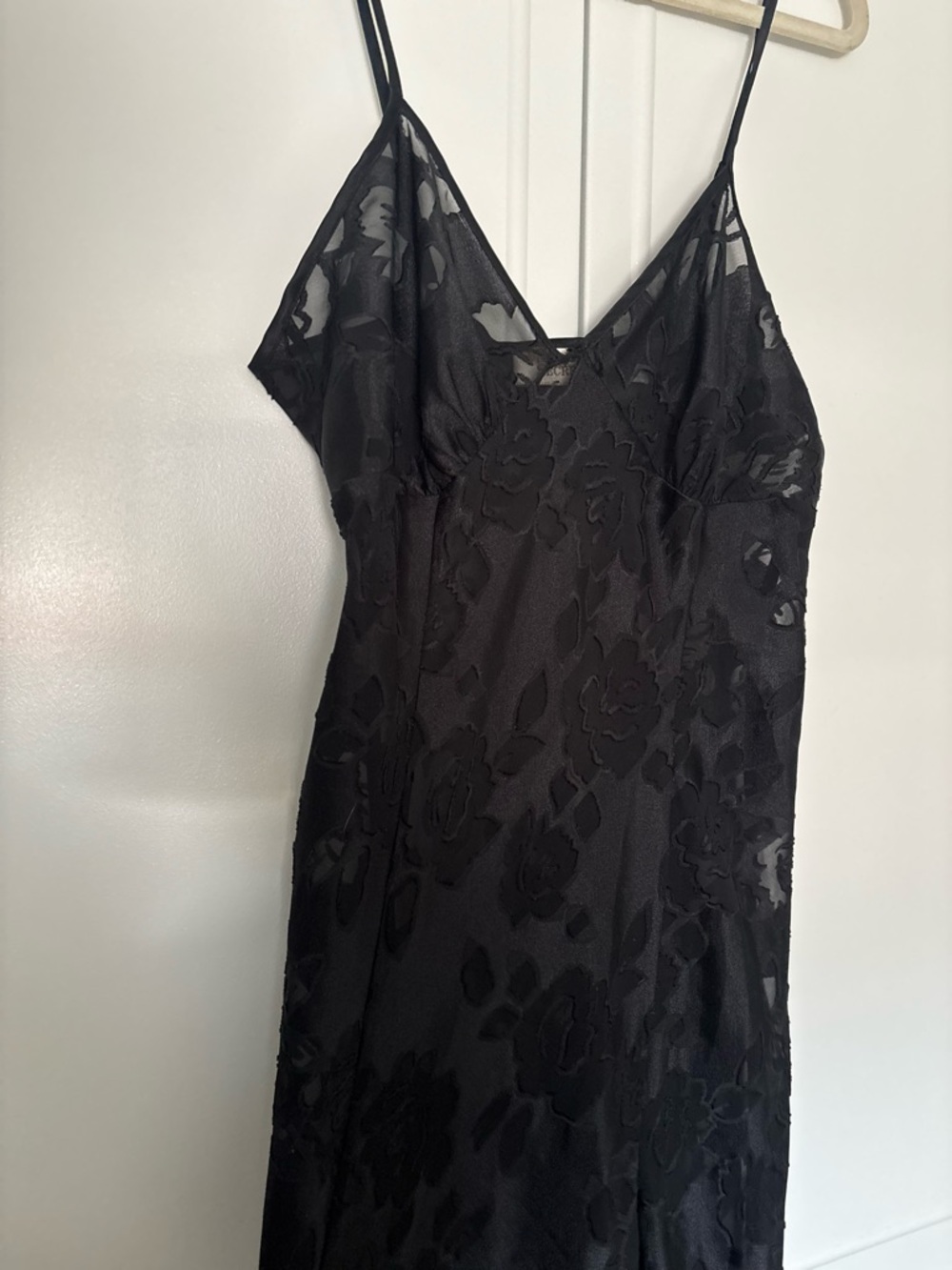 Vintage Victoria's Secret Lace Black Floral Slip